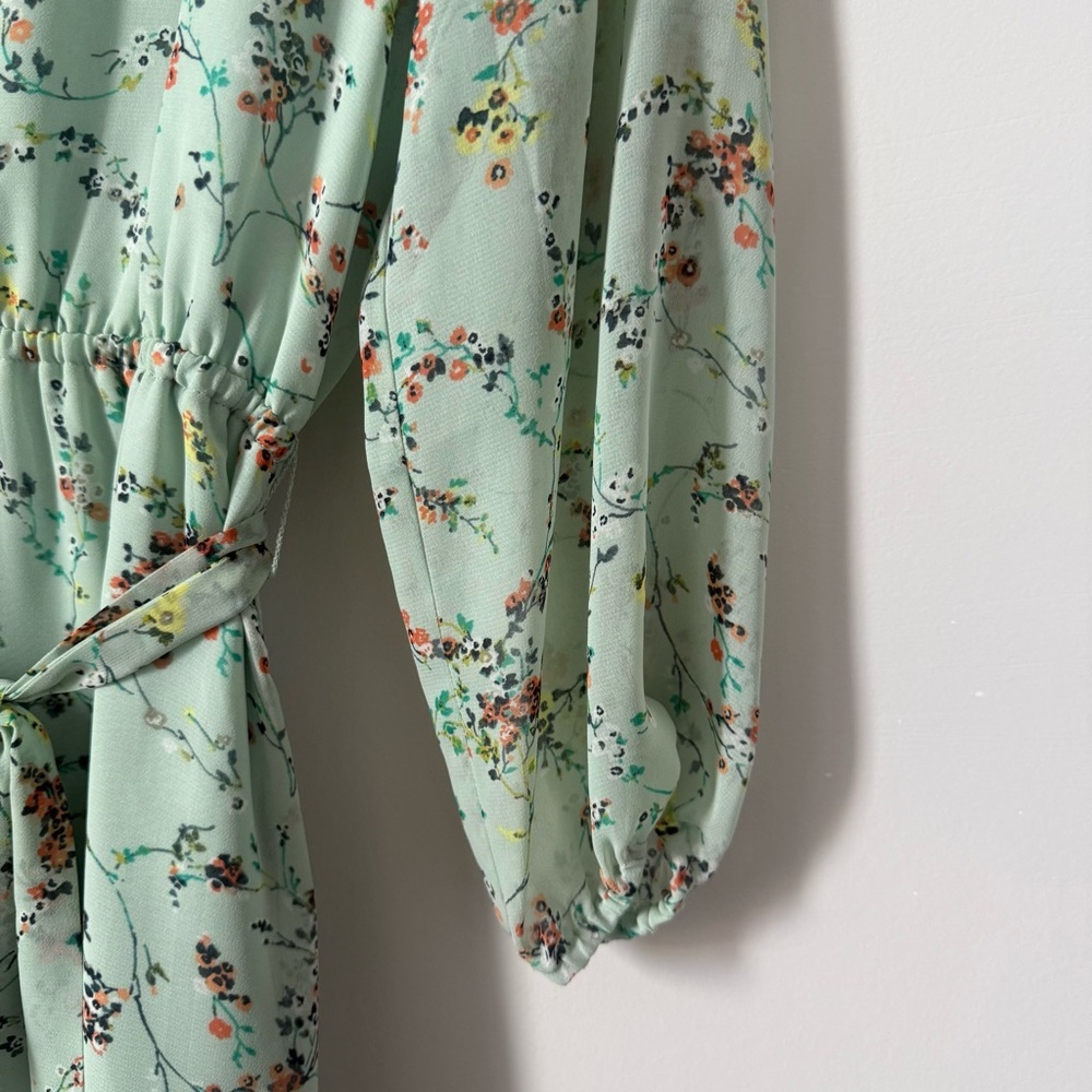 LOFT Full-Length Dress - Floral Design with Matching Belt - Picture 3 of 8